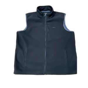 LL Bean Vest Polartec Windbloc Mens 2XL Navy‎ Blue Full Zip Fleece Golf